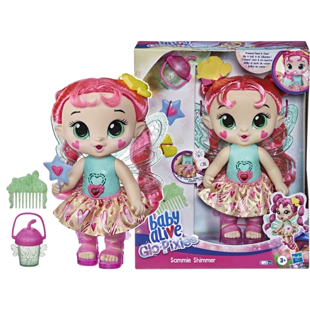 BONECA BABY ALIVE GLO PIXIES SAMMIE SHIMMER COM SOM HABRO