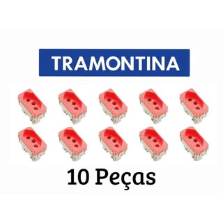 Kit 10 Módulos Tomada Vermelha 20A Tramontina