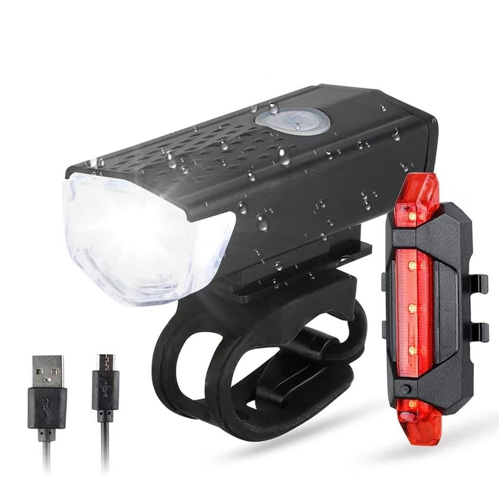 Kit Lanterna E Farol Bicicleta Bike Luz Ultra Led A Prova D'agua