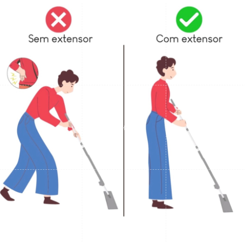 Cabo extensor Para Mop Flat 30 Cabo Maior Aumenta Cabo 30cm