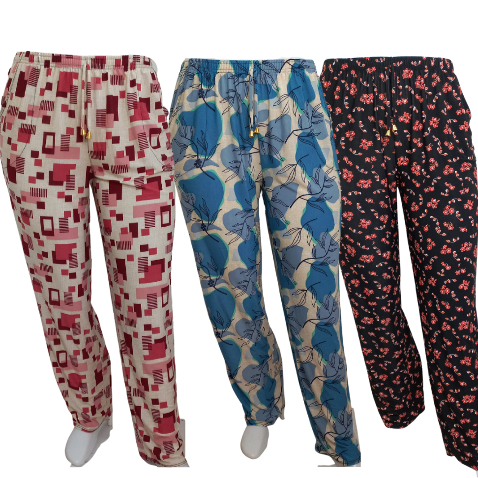 Calça Feminina Excelente Malha Fria Soltinhas Senhoras Liganete Confortável .