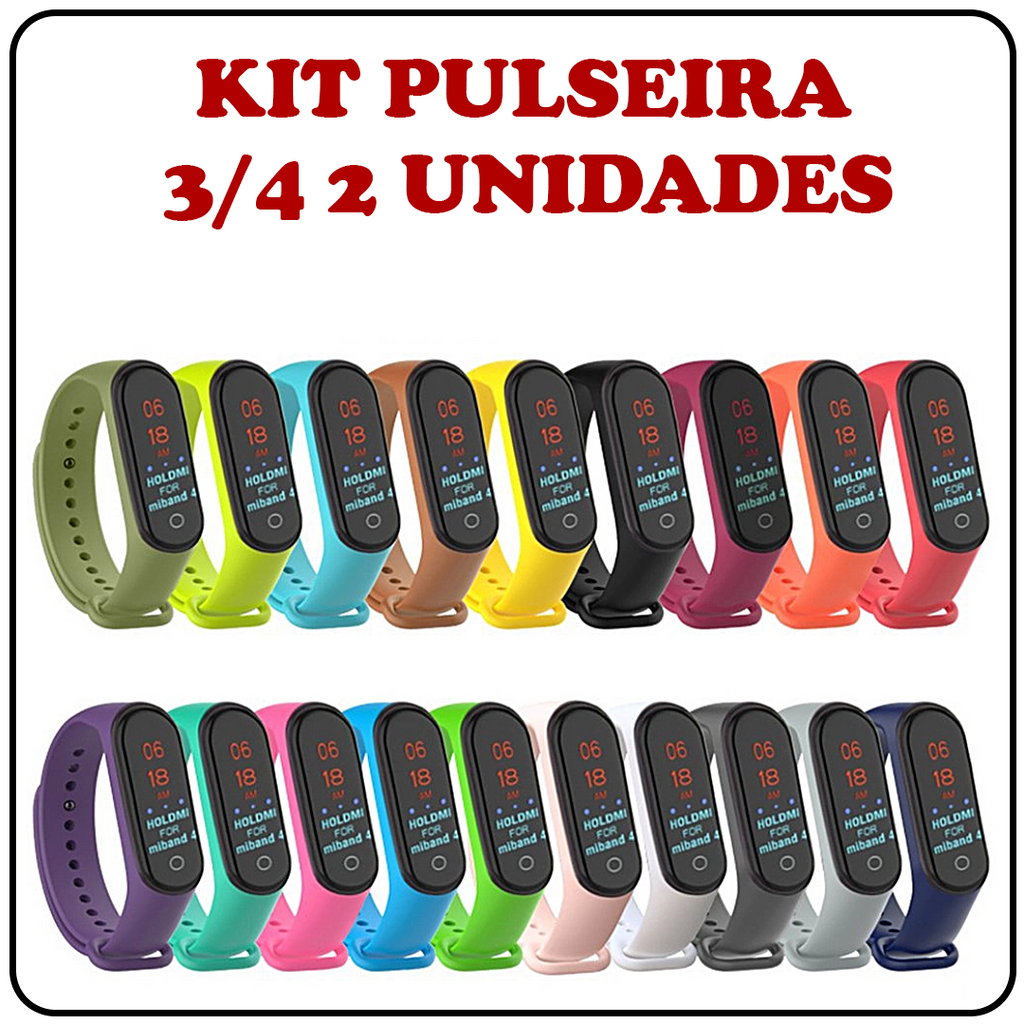 KIT 2 PULSEIRAS PARA MI BAND 3/4 SILICONE ÓTIMA QUALIDADE