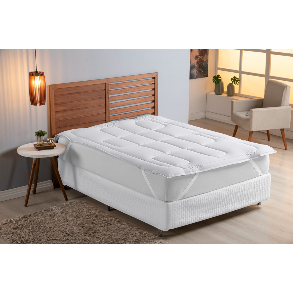 Protetor de Colchão Pillow Top Casal Toque Macio com Gramatura de 300 ...