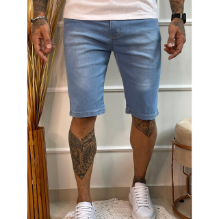 Bermuda Jeans Masculina Clara Linha Premium Básica Tradicional Slim