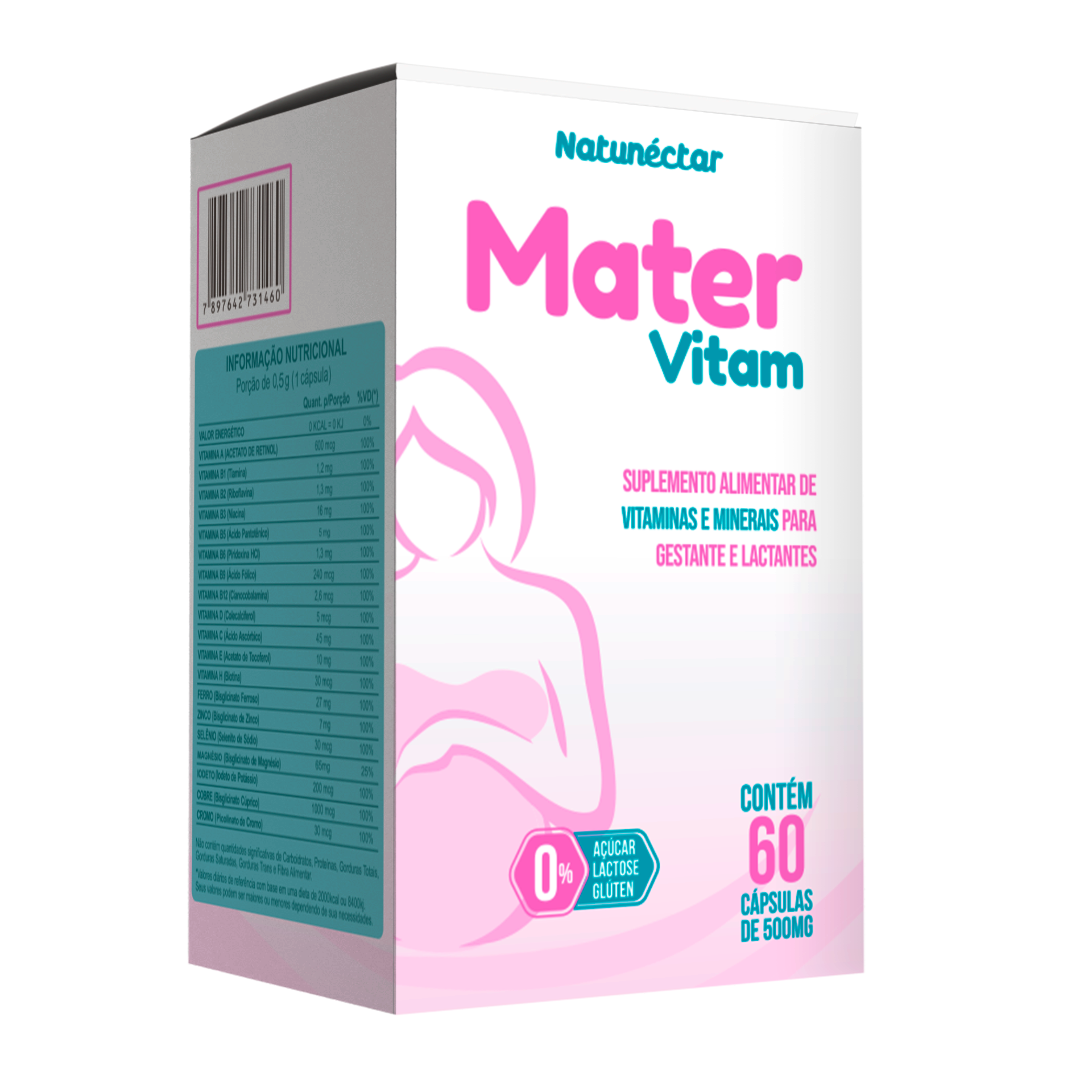 Mater Vitam Suplemento Para Gestantes E Lactantes 500mg 60cp Shopee Brasil 