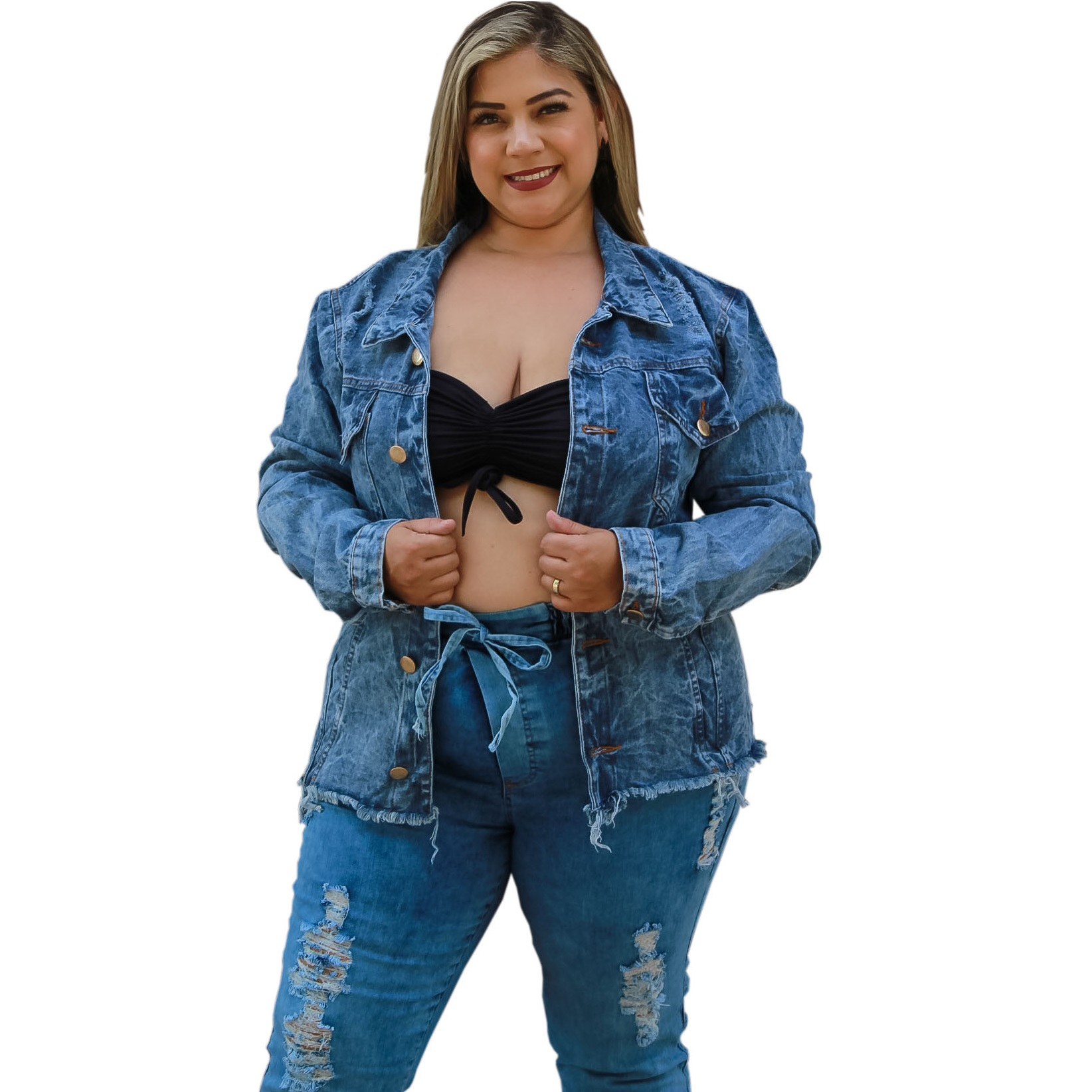 Jaqueta jeans plus size, jaqueta jeans feminina, 46 ao 52 em