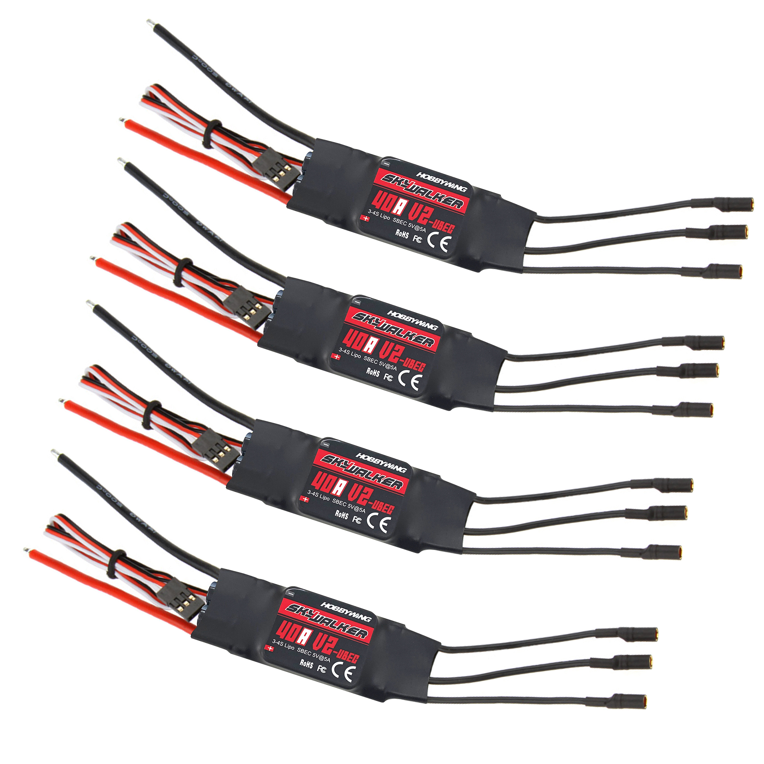 4 Esc 40A V2 2-4S SkyWalker P/ Drone F450 S500 Quadricóptero 2212 BR2312