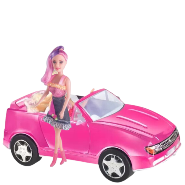 Carrinho da Barbie Rosa Controle Remoto c/ 3 Funções - Shop Macrozao