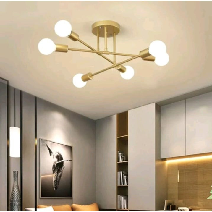 Pendente Lustre Sputnik Prêmio 6 Lampadas para sala de jantar home office quarto cozinha e comercio