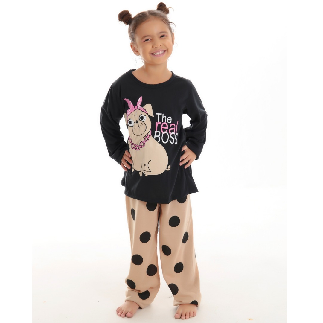 Pijama Longo Infantil com Estampa Stitch e Mangas Coloridas - Tam 4 a 14  Anos Branco Neve