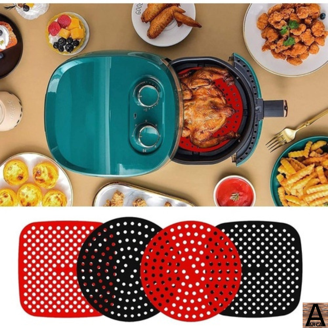 Tapete Protetor Silicone Para Air Fryer Fritadeira Universal Não Gruda - Redondo