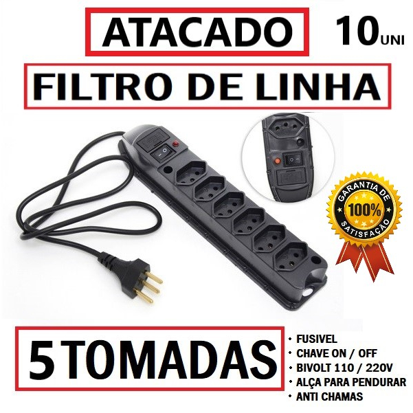 Kit Filtro De Linha Tomadas Com Fusivel Atacado Shopee Brasil