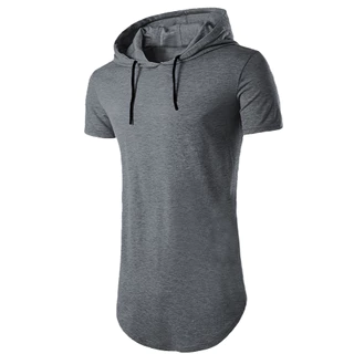 Camiseta Longline Masculino Manga Curta com Capuz Oversized C14
