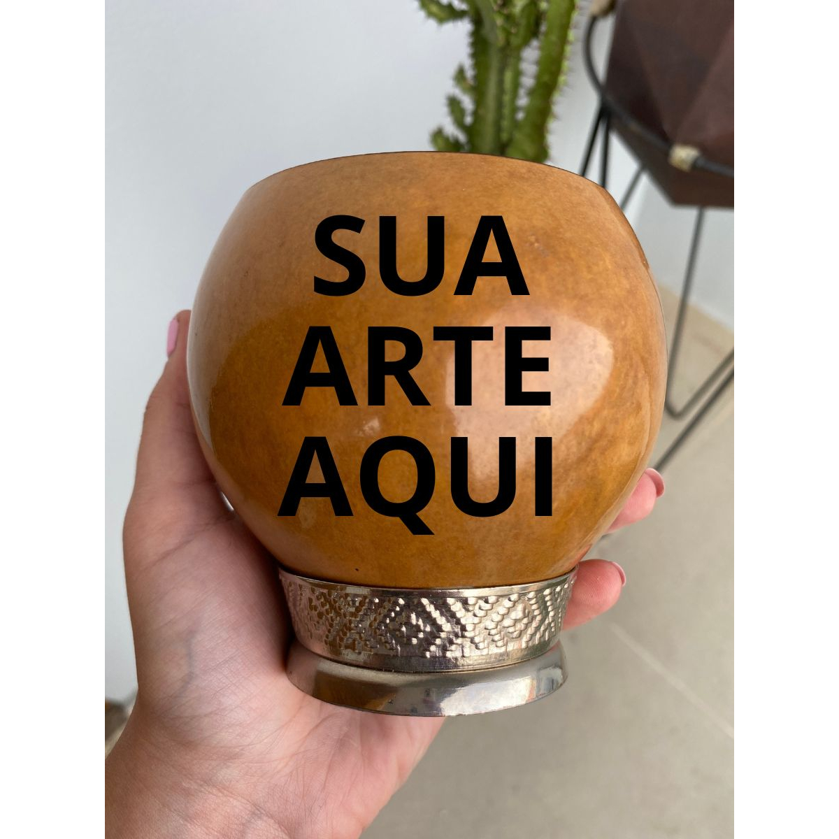 Cuia de chimarrão porongo coquinho personalizada gravada laser
