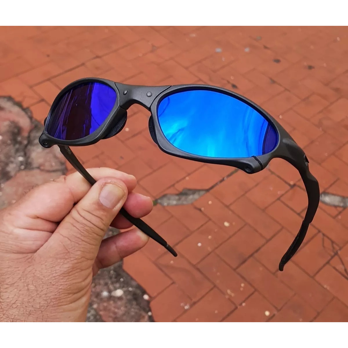 Oculos De Sol Juliet Lupa Mandrake Pinado Cinza Penny Azul