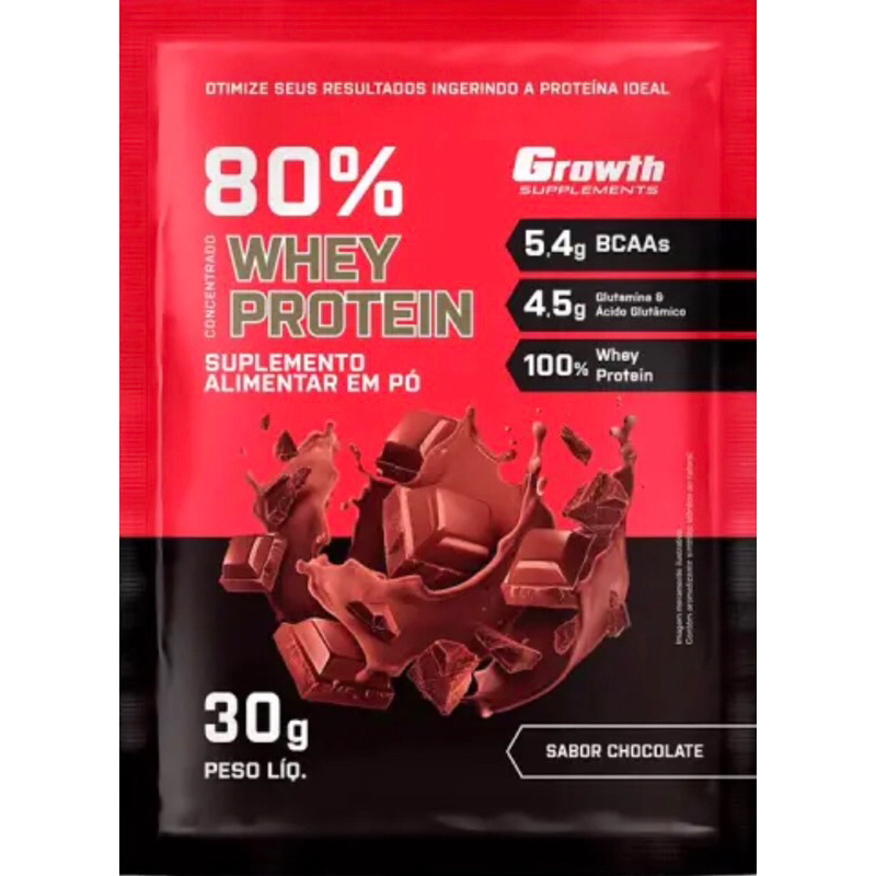 Dose Whey Protein 80% Concentrado 30g - Growth Suplementos