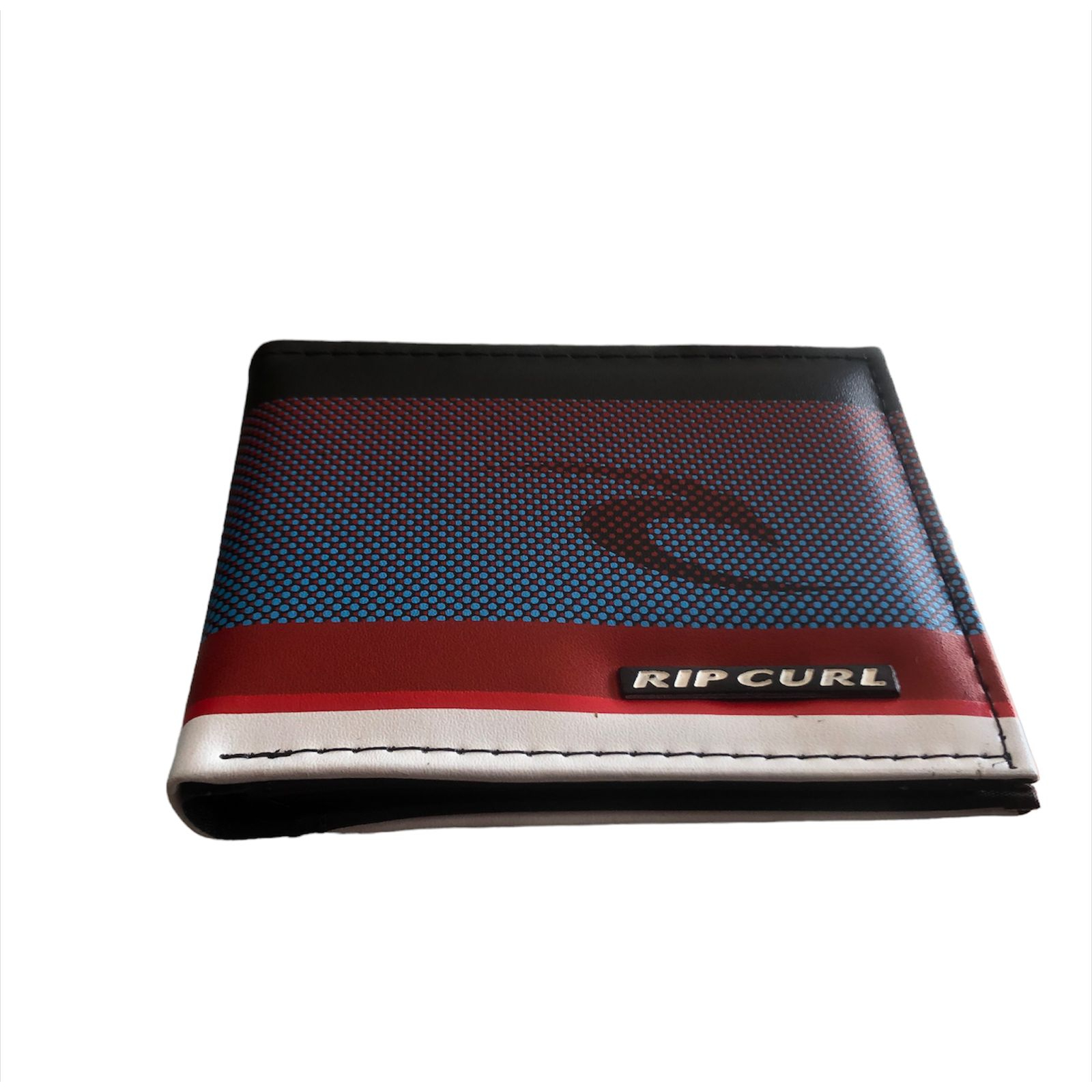 Carteira Rip Couro Azul e Vermelho