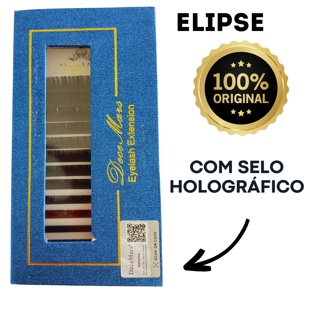 Cílios Elipse Flat Tesourinha Decemars Original Com Selo Super Ultra Macio Ellipse Extensão Alongamento De Cilios Elippse Maquiagem