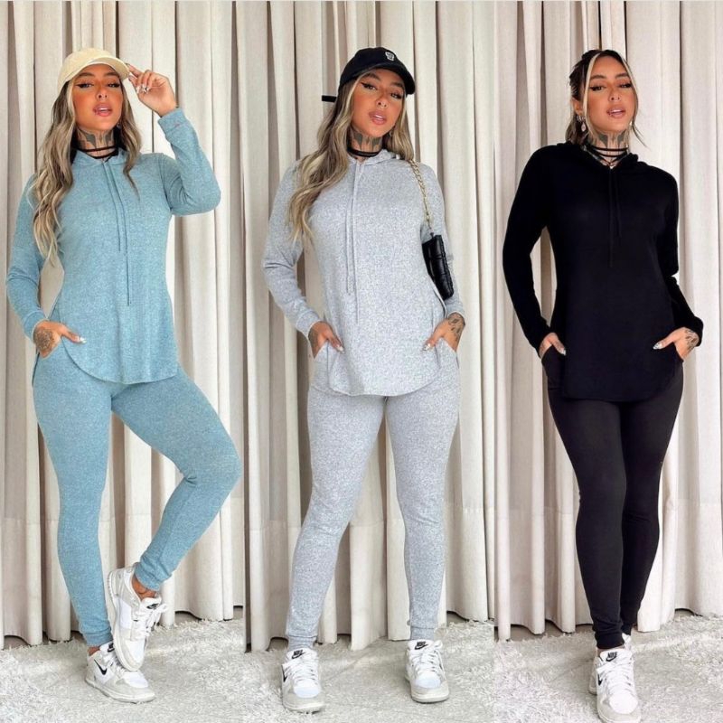 conjunto lanzinha feminino conjunto de frio feminino conjunto inverno ...