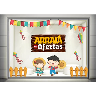 Adesivo Decorativo De Parede Ou Vitrine Loja Arraia De Ofertas São João