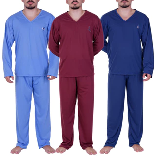 Pijama de Inverno ou Verão Masculino Manga Longa ou Curta Calça ou Short Adulto de Frio ou Calor Alex ou Davi em Oferta na Shopee