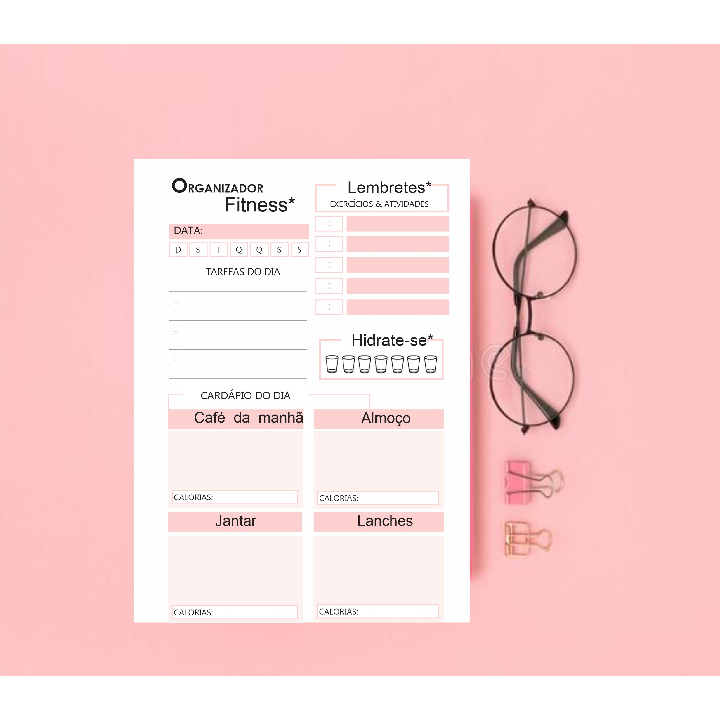 Bloco Planner Organizador Fitness organize sua rotina | Shopee Brasil
