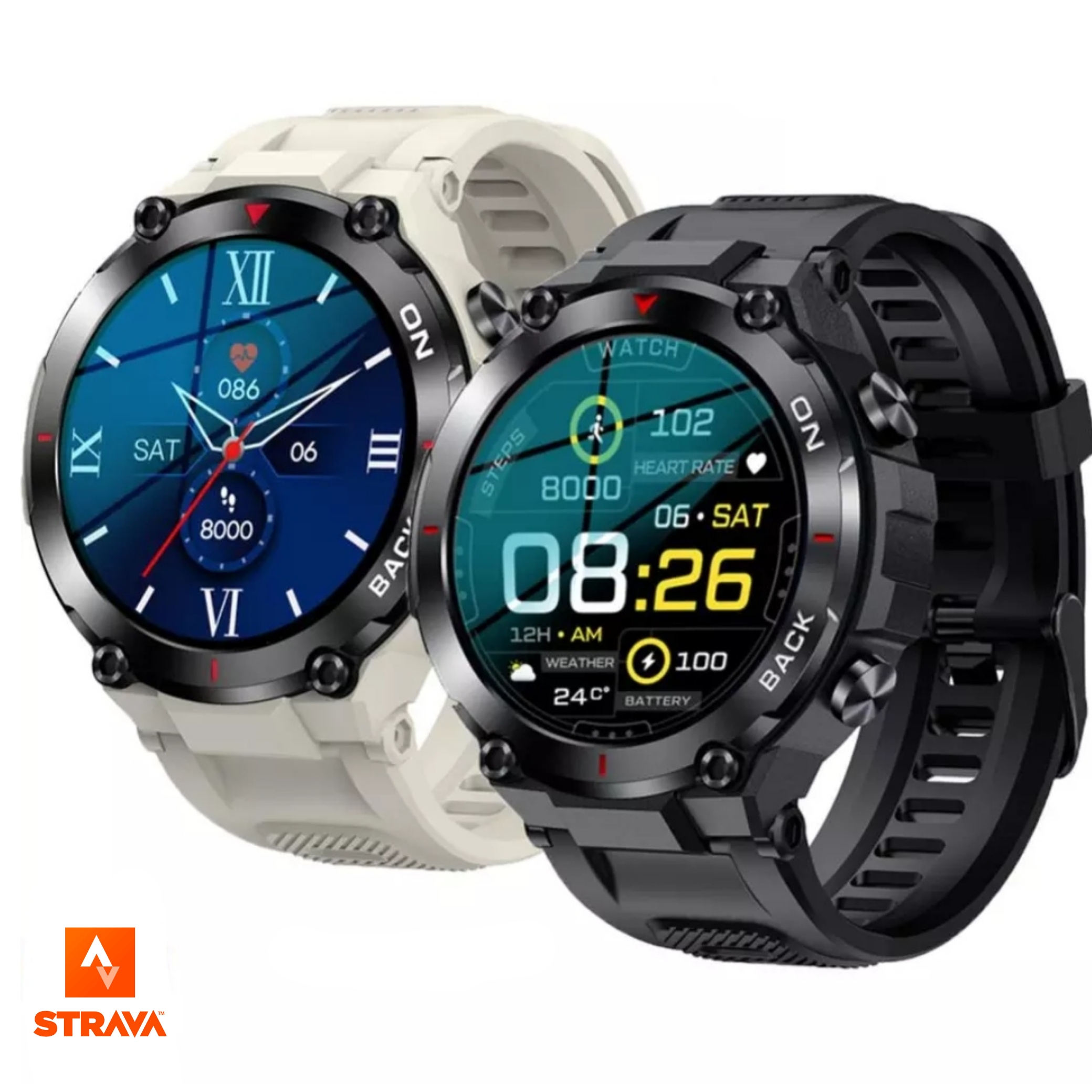 Smartwatch Relógio Inteligente GPS Strava Tipo Amazfit Stratos TRex Original Homem Esporte 480mAh Pressão Arterial Oxigênio IP68 Impermeável Ar Livre Ciclismo Corrida Caminhada Strava