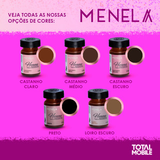 Henna Menela Kit 2,5g + Fixador 15ml Para Sobrancelhas Original Com ...