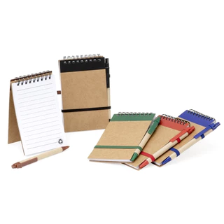 Bloco De Notas Ecológico Com Porta Caneta Bolso Anotações