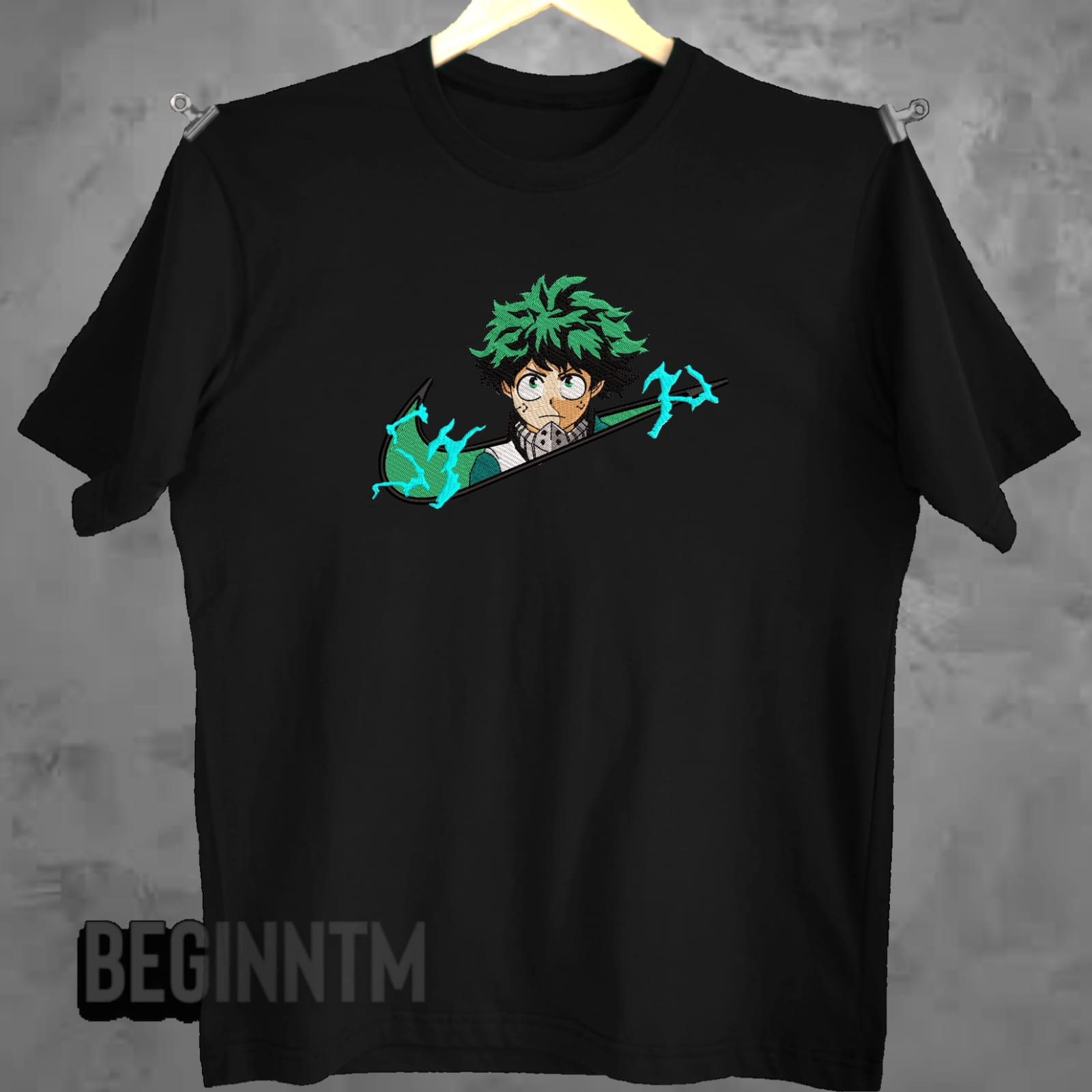 Camiseta Midoriya Bordado Anime Boku No Hero Camisa 100 Algodao Penteado Deku Academia Shopee 7308