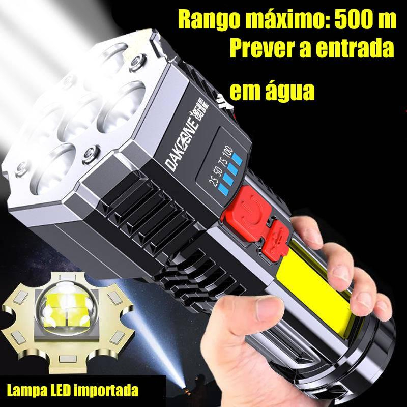 Lanterna Led Recarregavel Super Potente Leds COB de Alto Brilho 5 modos Carga USB Para Camping Bike