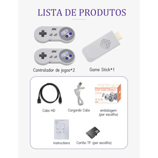 SF900 Retrô Videogame Super Nintendo 1500 Jogo 2 Controles Sem Fio Para Dois  Jogadores - Escorrega o Preço