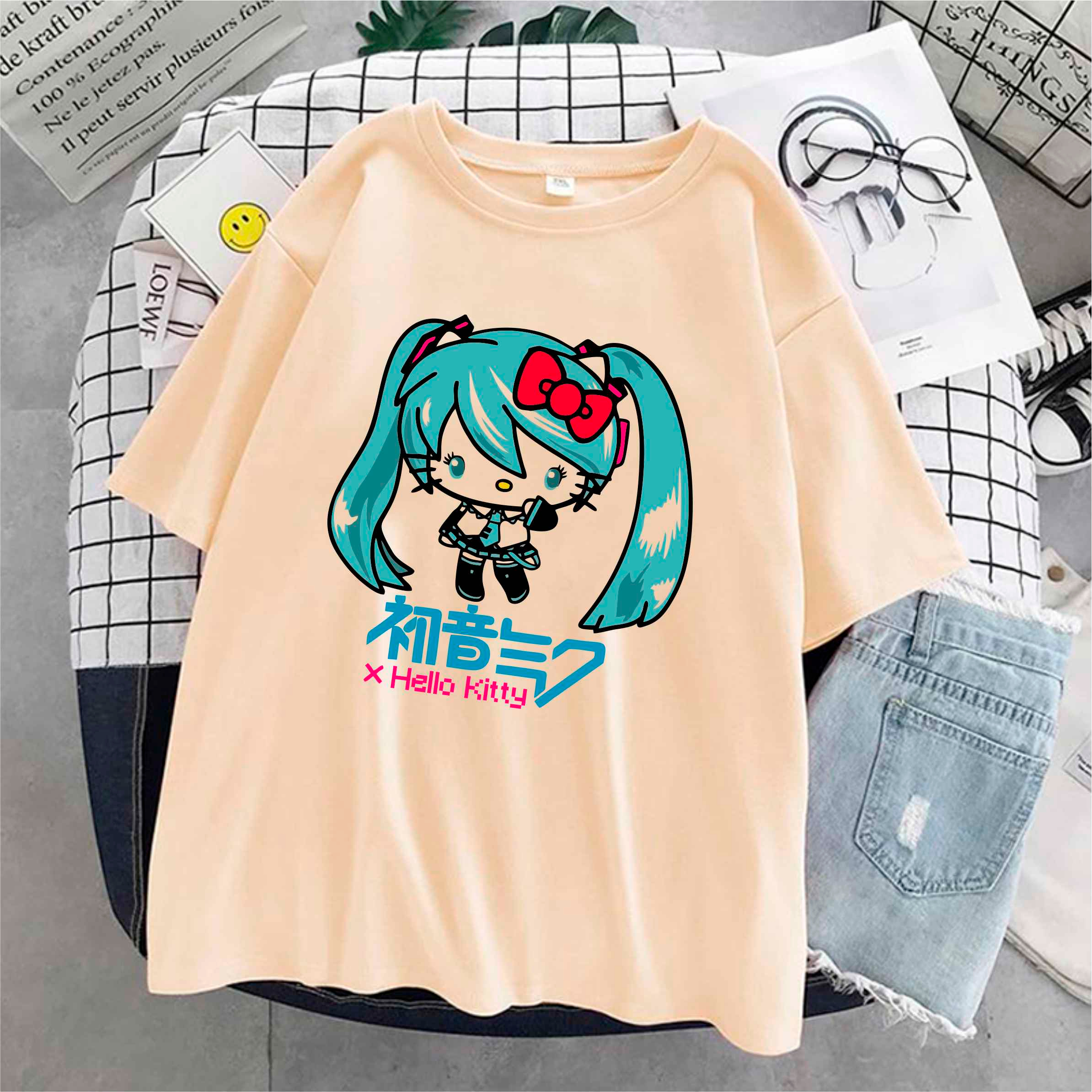 Camiseta Anime Hello Kitty infantil, tops de desenhos animados para meninos  e meninas, manga curta, tops teesi de verão feminino Sanrio - AliExpress