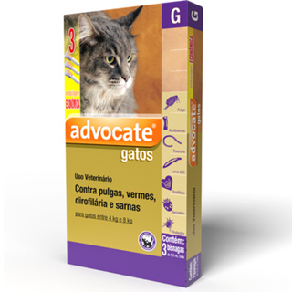 Advocate Antipulgas Para Gatos de 4 Kg a 8 Kg Combo 3 Pipetas