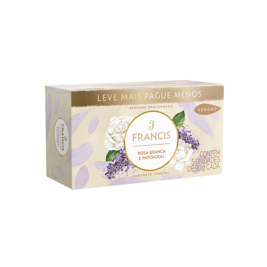 Promopack sabonete em barra Francis Clássico Rosa Branca e Patchouli ...