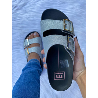 Papete Feminina com Glitter da Moleca Birken Fivelas Confortável
