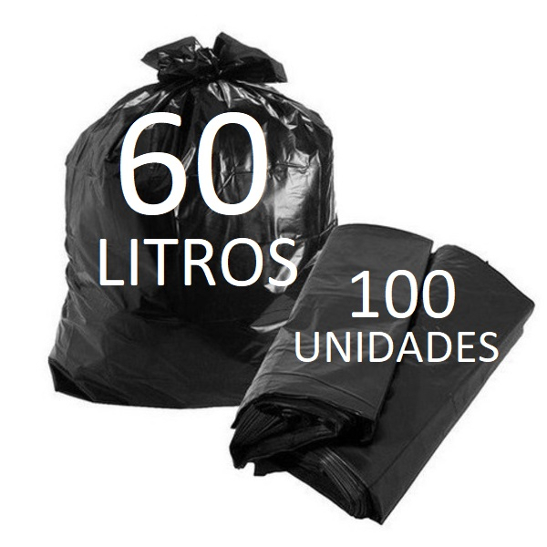 Saco de lixo 60 Litros com 100 unidades direto da fábrica