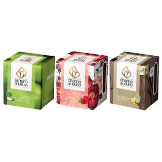 kit c/3 velas aromáticas perfumadas 60g aromas maça verde, floral e baunilha