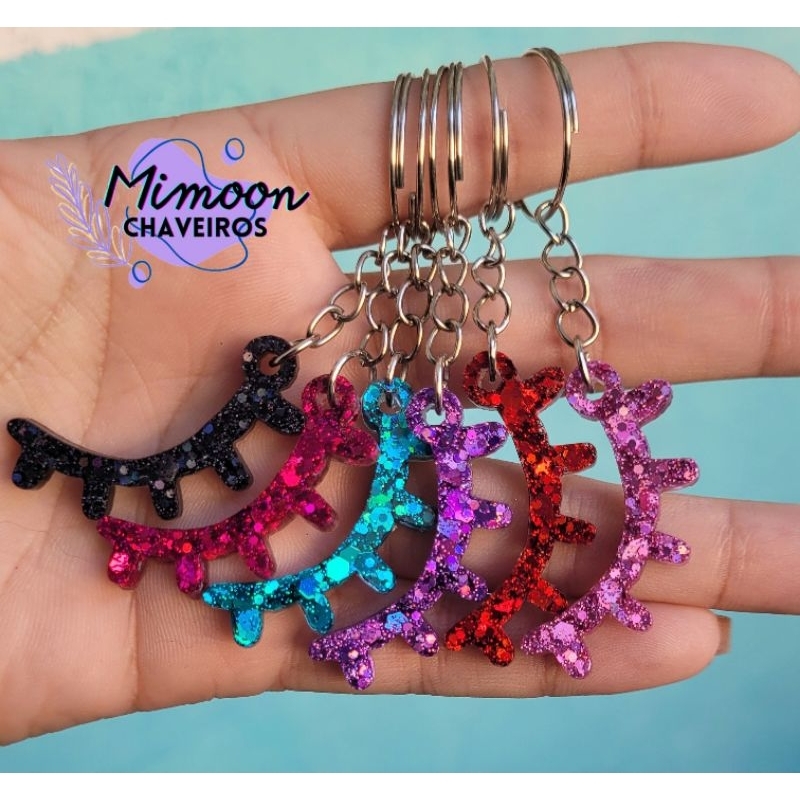 Chaveiro mimo cliente em resina Cílios/Lash com 10, 20 ou 30 un Pronta Entrega