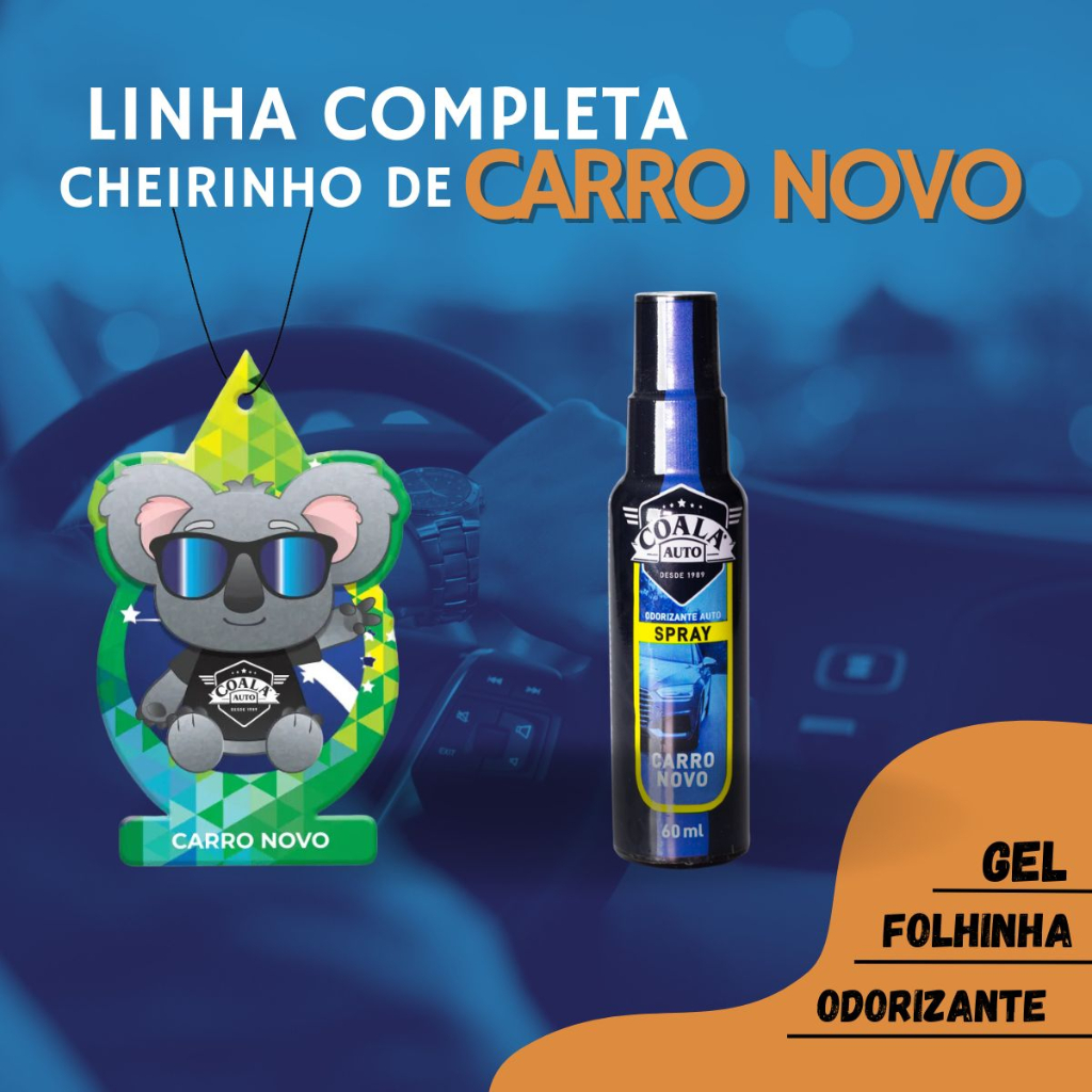 Kit Cheirinho Carro Novo - Odorizante 60ml + Folhinha - Coala | Shopee ...