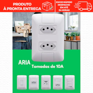 Tomadas 10a 20a Interruptores Tramontina Aria Apagador Paralelo/Simples 4x2 Monte seu kit