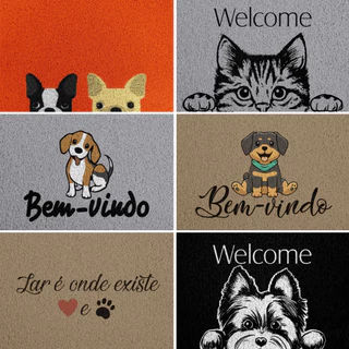 Tapete Capacho Porta de Entrada Vinil Pet 40x60cm Antiderrapante Alta Qualidade Várias Estampas