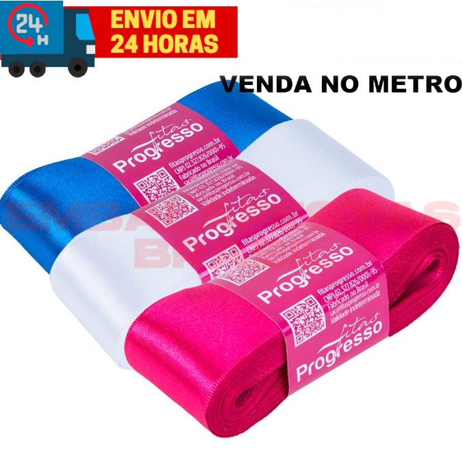 Fita Cetim Nº9 38 mm Progresso - VENDA NO METRO