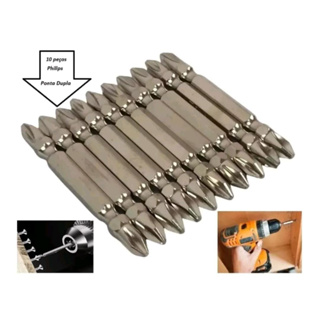 Bits Para Parafusadeira Ph2 10 Pçs Dupla Philips Imantada