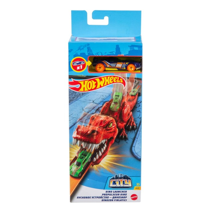 Pista de carrinhos hot wheels city montanha russa ataque do dino