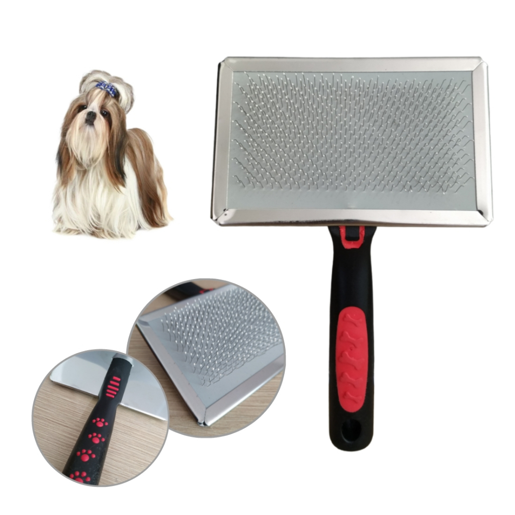 Escova Pet Cachorro Gato Pente Cerdas De Aço Para Pentear Cachorros e ...