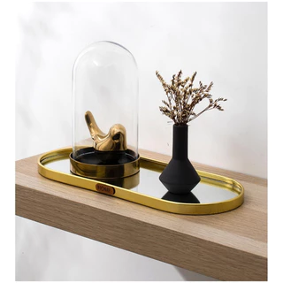 Bandeja Decorativa Espelhada Lavabo Banheiro Sala Quarto Multiuso