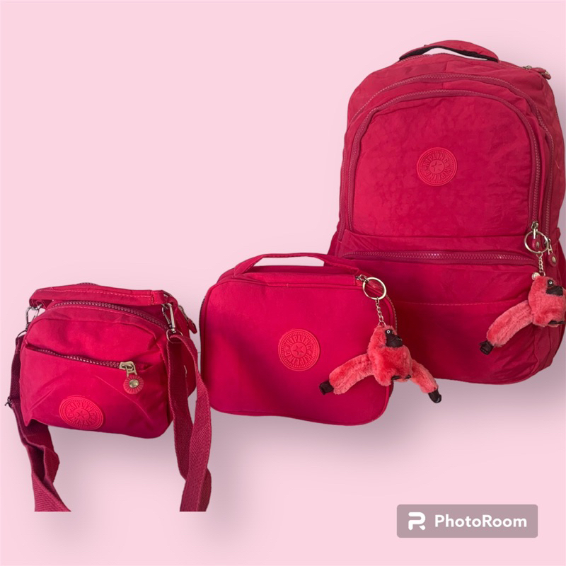 Mochila Escolar Feminina de Gatinha Pink Bolsa+Estojo - Chic