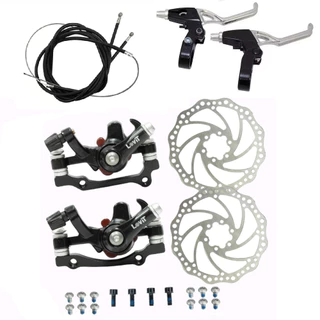 Kit Freio A Disco Mecânico Absolute ou Paco Bicicleta Completo Pinça + Disco + Manete de Alumínio e cabos de Freio