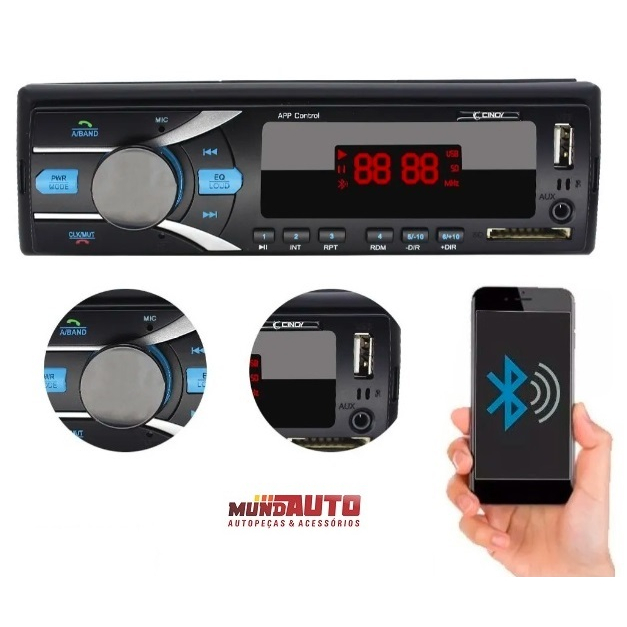 rádio automotivo mp3 bluetooth usb som carro cinoy